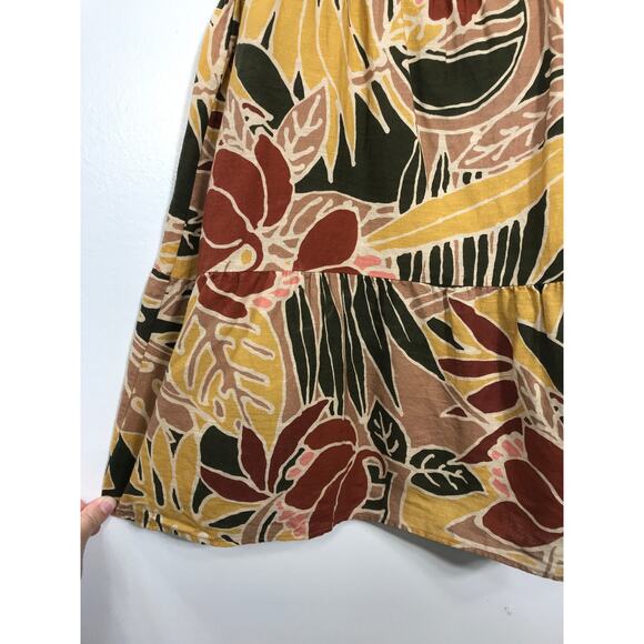 Sezane Filey Linen Sundress Women's 38 Cotton Floral Short Dress Summer Vacation - Picture 6 of 12